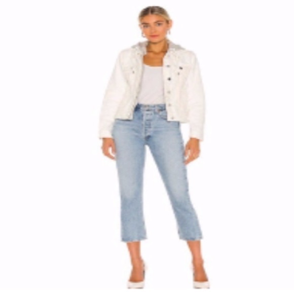 NEW! BLANKNYC White Denim Jacket With DetachableHood Size Small - Picture 7 of 17